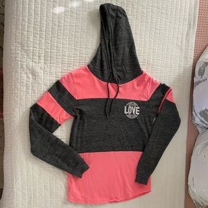 Hoodie sweater long sleeve striped drawstring tops Active Gym